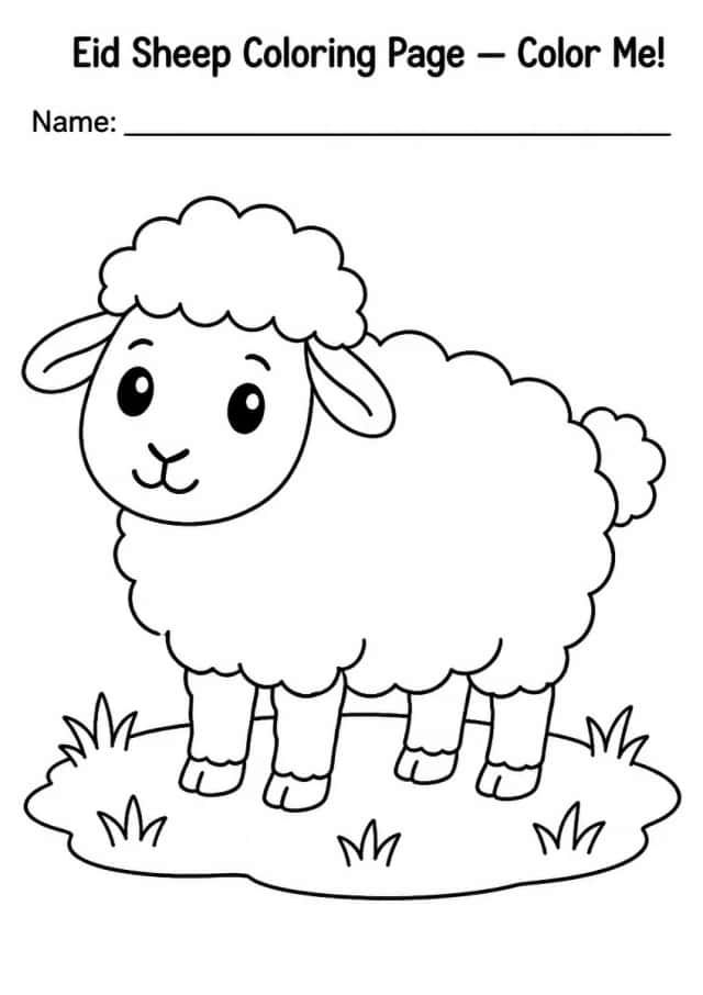 Eid Sheep Coloring Page