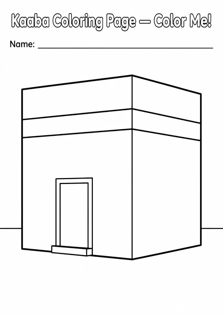 Kaaba outline coloring page
