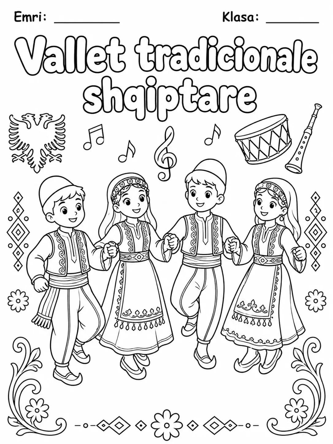 Vallet tradicionale shqiptare - Faqe ngjyrosjeje
