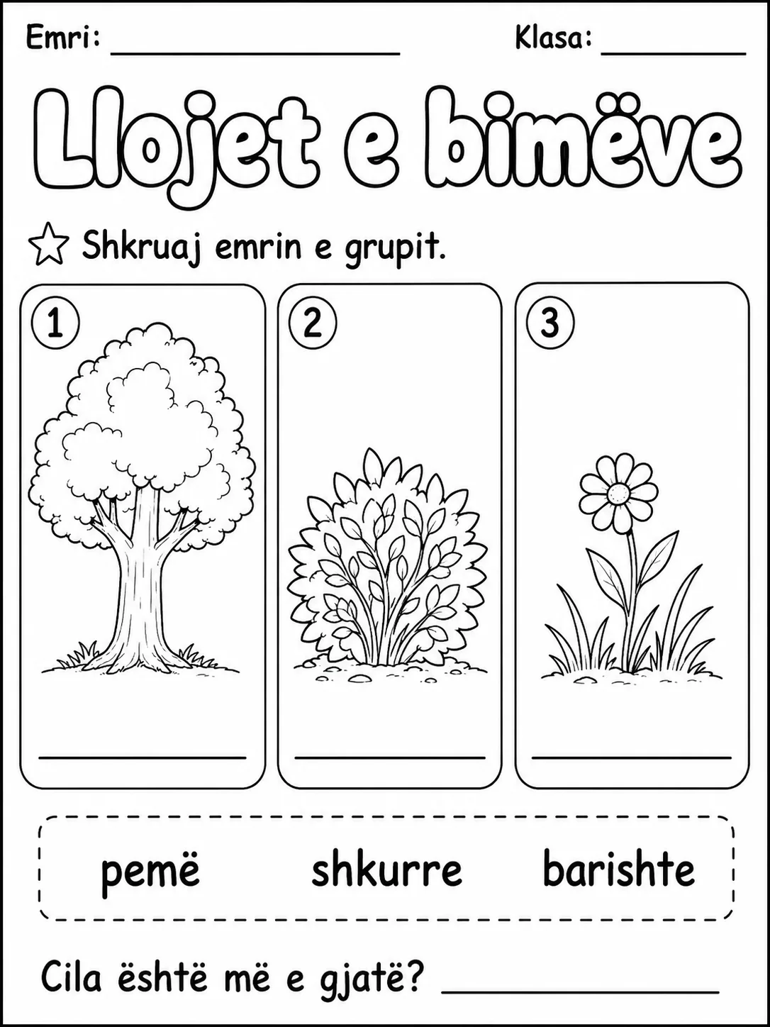 Bimët - Pako fletësh pune faqja 7 - pamje e fletës së punës