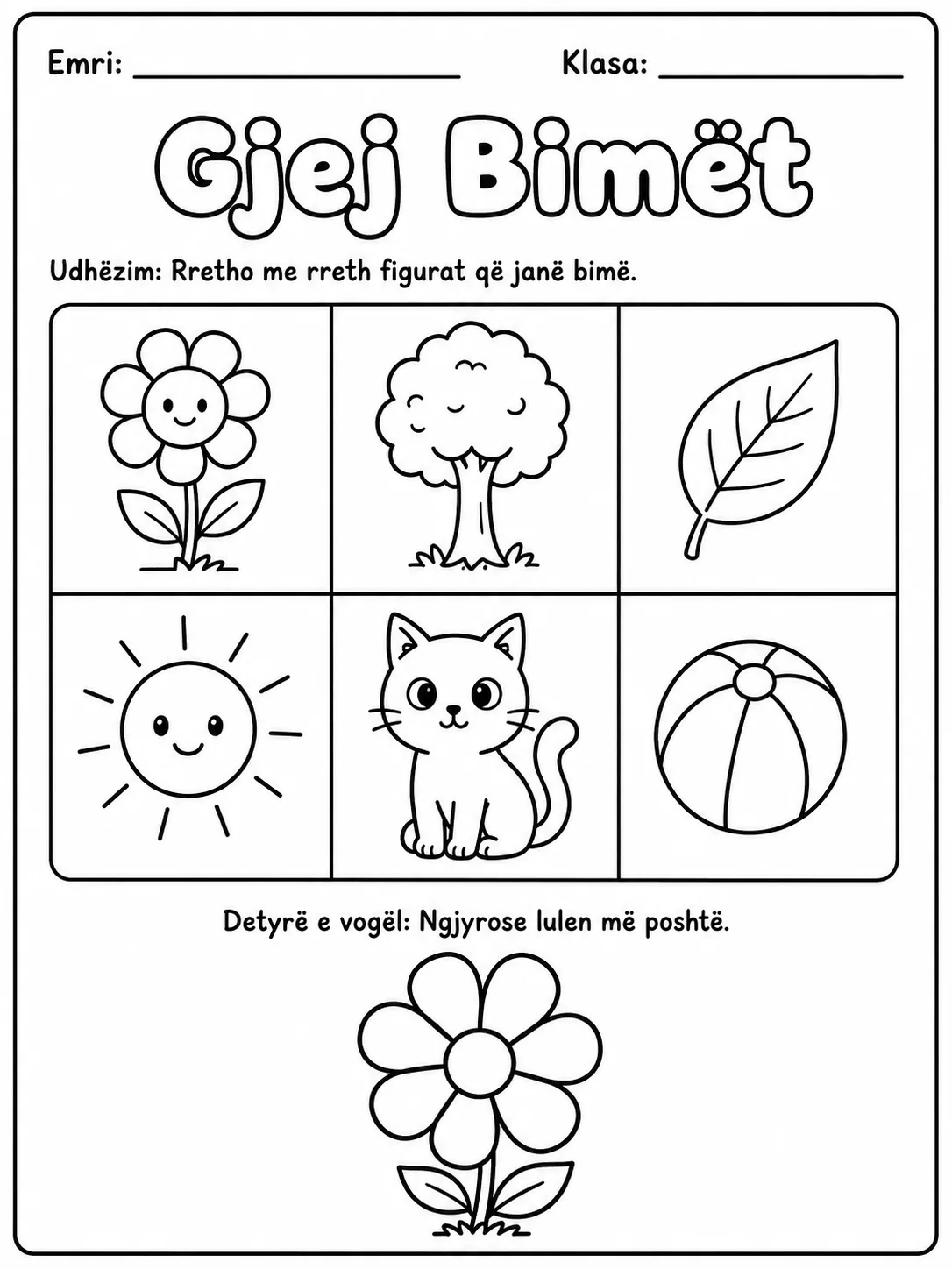 Bimët - Pako fletësh pune faqja 2 - pamje e fletës së punës