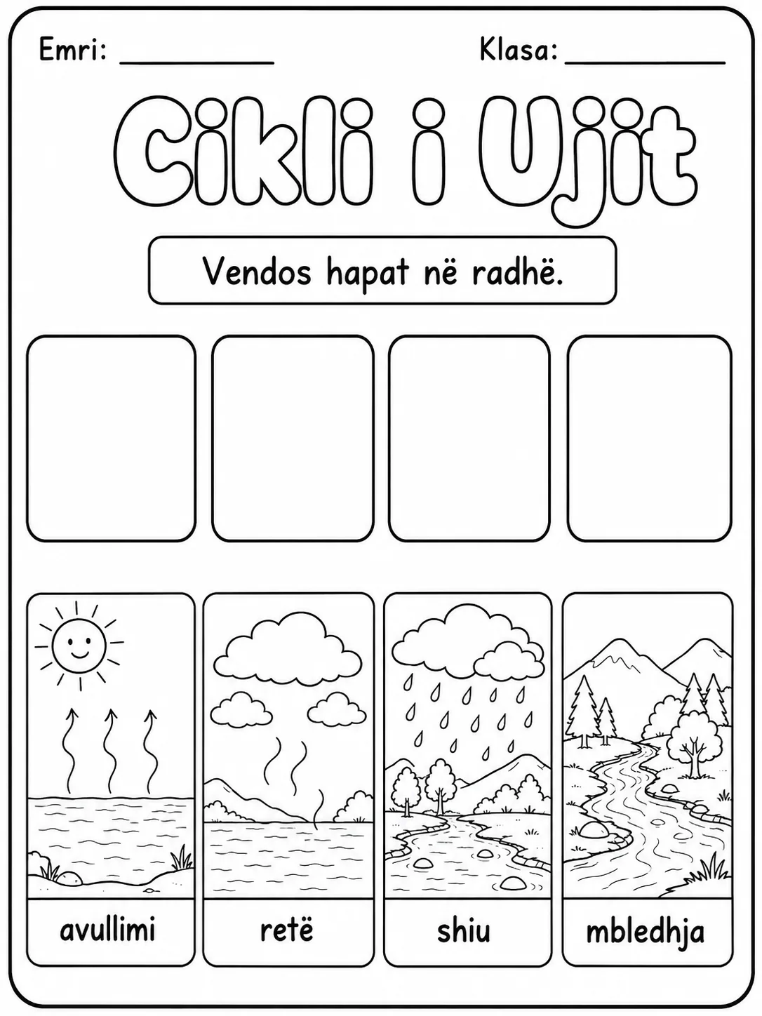 Cikli i ujit - Pako fletësh pune faqja 3 - pamje e fletës së punës