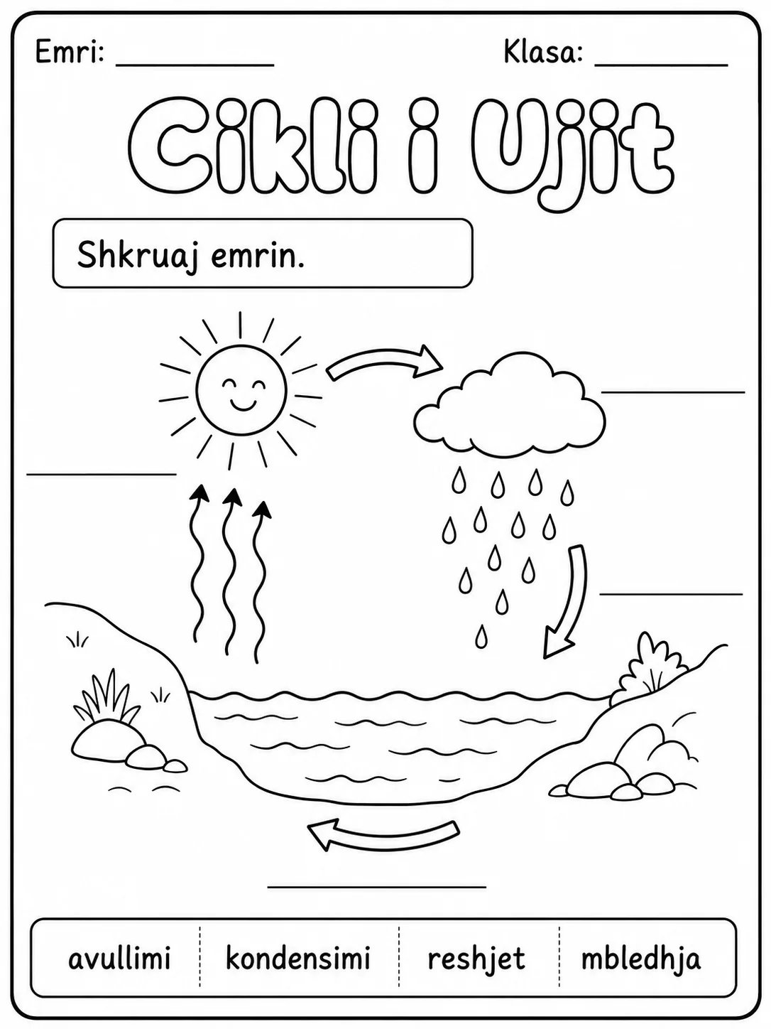 Cikli i ujit - Pako fletësh pune faqja 4 - pamje e fletës së punës