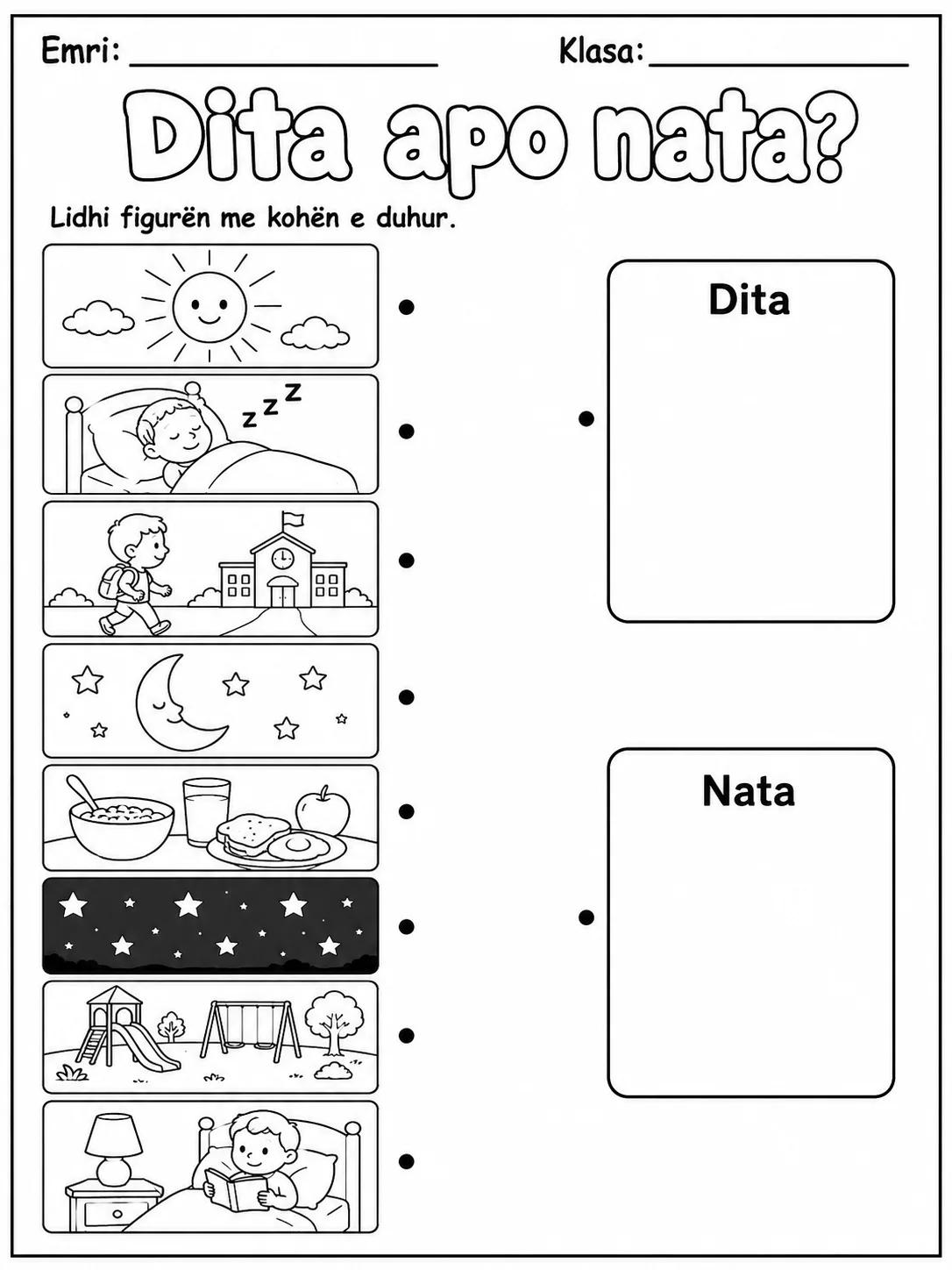 Dita dhe nata - Pako fletësh pune faqja 3 - pamje e fletës së punës