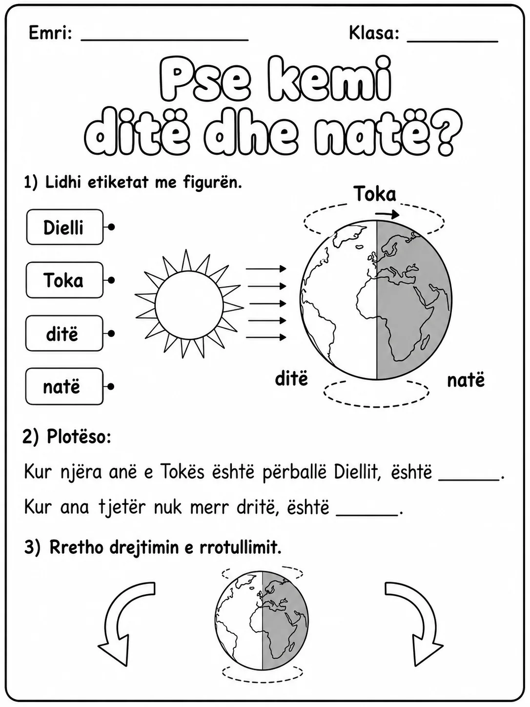 Dita dhe nata - Pako fletësh pune faqja 9 - pamje e fletës së punës