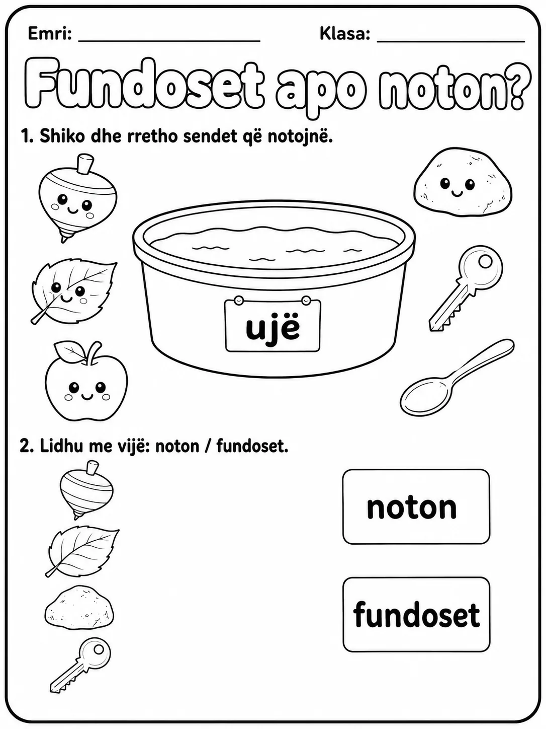 Eksperimente të thjeshta - Pako fletësh pune faqja 2 - pamje e fletës së punës