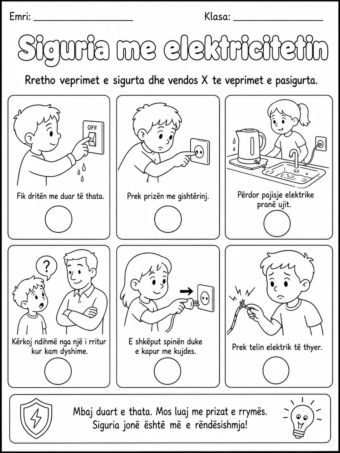 Elektriciteti - Pako fletësh pune faqja 4 - pamje e fletës së punës