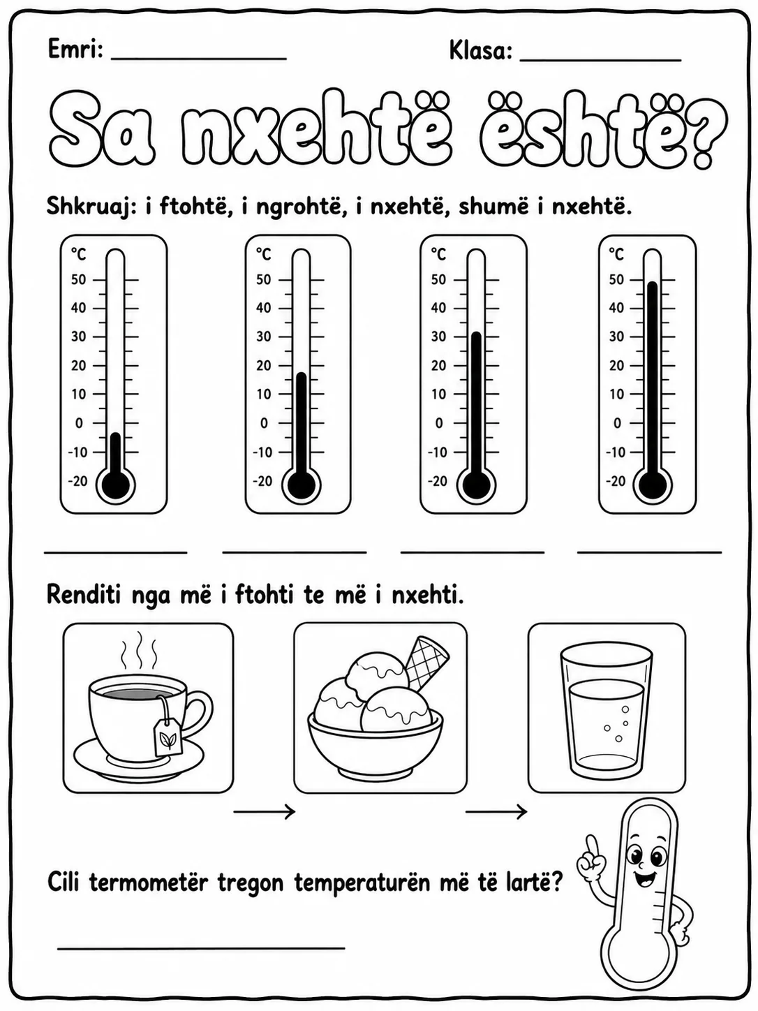Energjia dhe nxehtësia - Pako fletësh pune faqja 6 - pamje e fletës së punës
