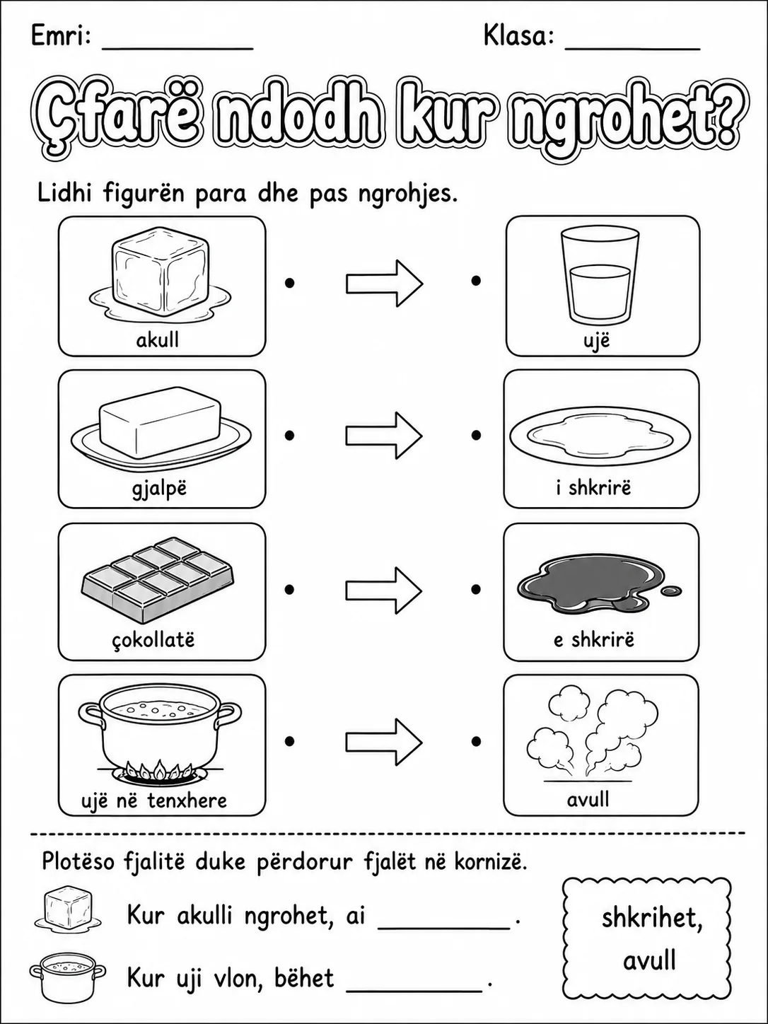 Energjia dhe nxehtësia - Pako fletësh pune faqja 7 - pamje e fletës së punës