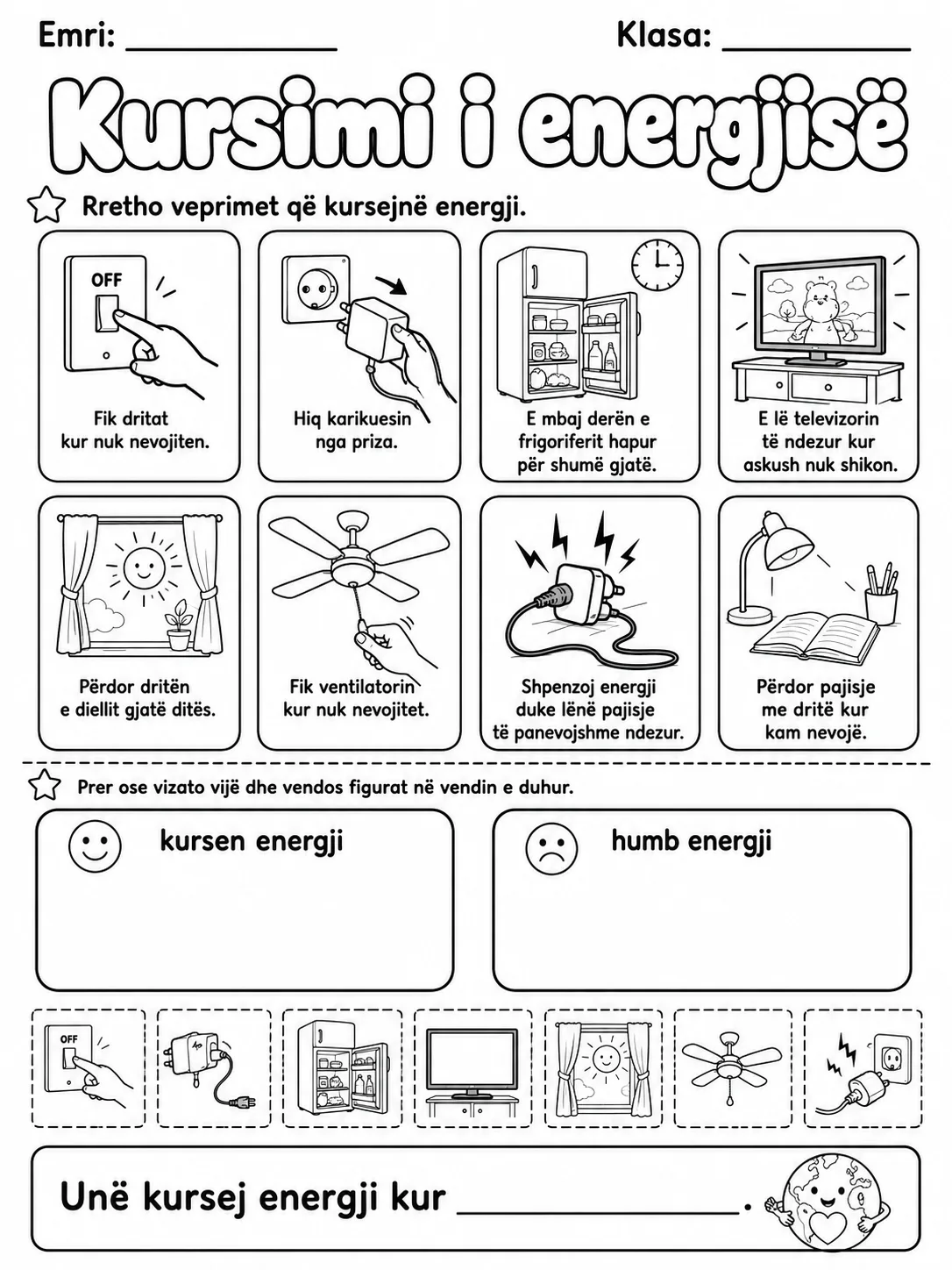 Energjia - Pako fletësh pune faqja 6 - pamje e fletës së punës