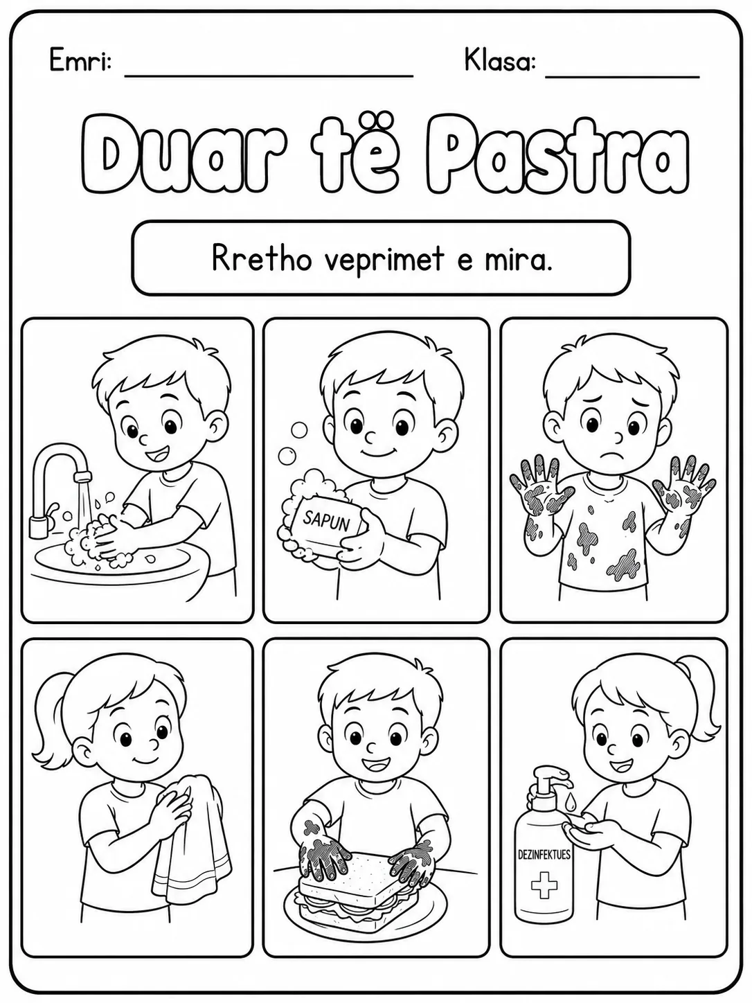 Higjiena dhe shëndeti - Pako fletësh pune faqja 2 - pamje e fletës së punës