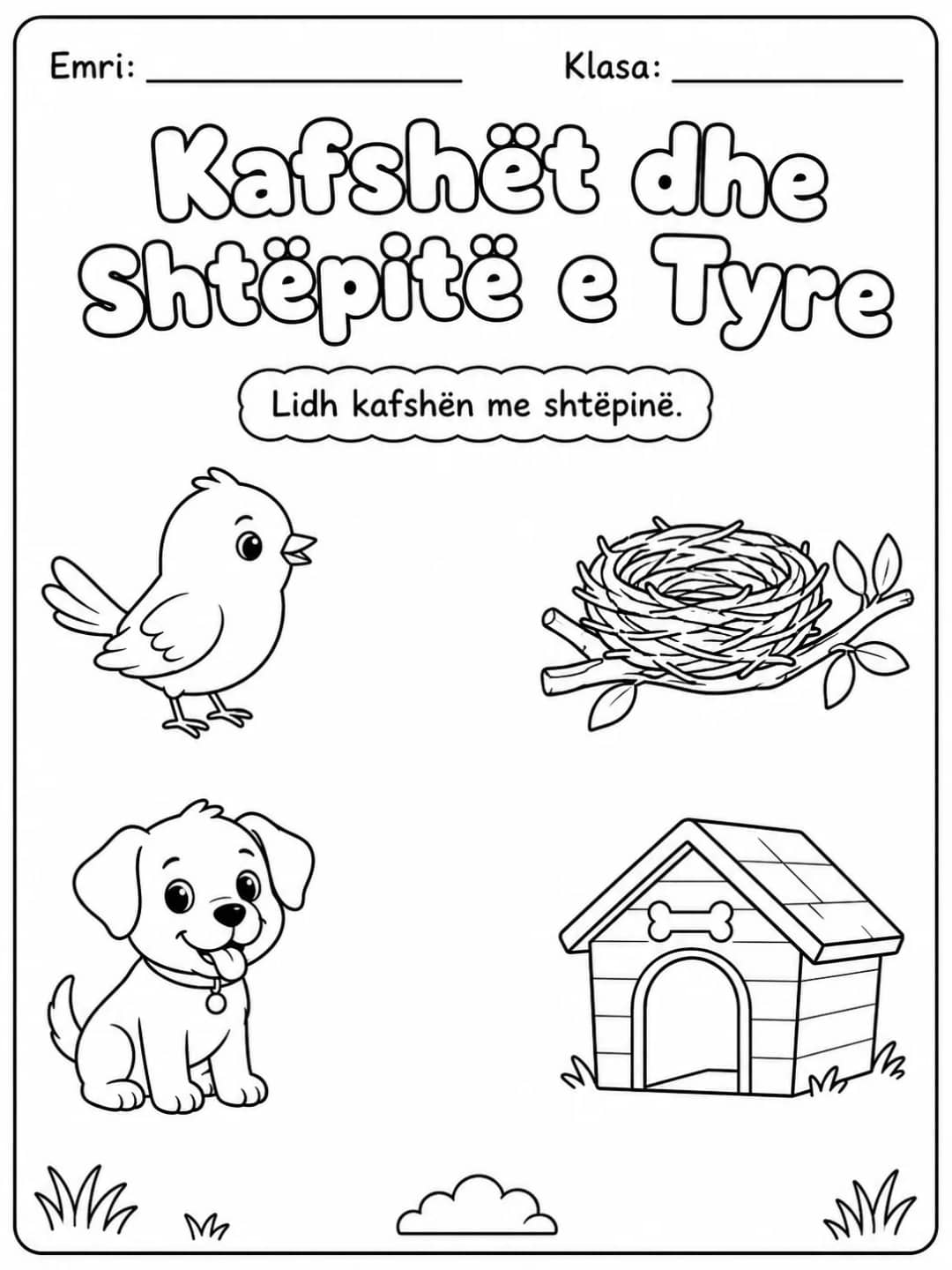 Kafshët dhe shtëpitë e tyre - Pako fletësh pune - 10 faqe të shtypshme për dituri natyre nga KiwiBee