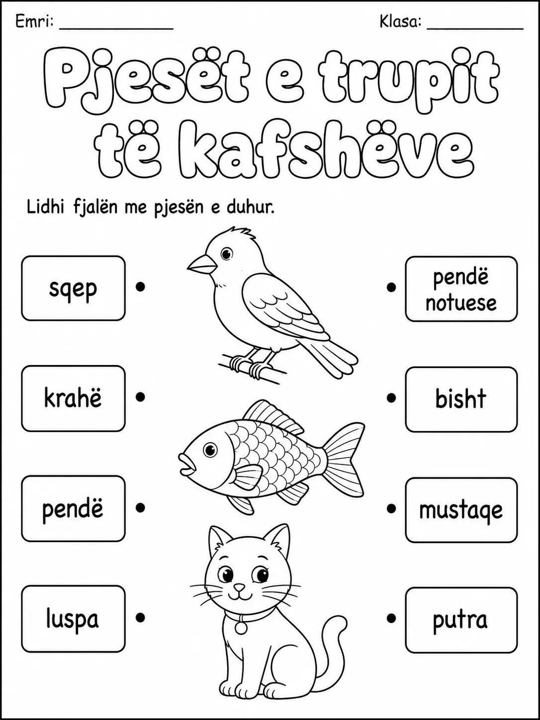 Kafshët shtëpiake dhe të egra - Pako fletësh pune faqja 6 - pamje e fletës së punës