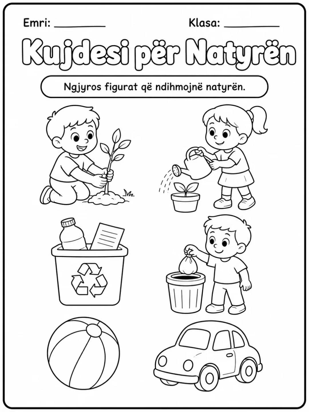 Kujdesi për natyrën - Pako fletësh pune - 10 faqe të shtypshme për dituri natyre nga KiwiBee