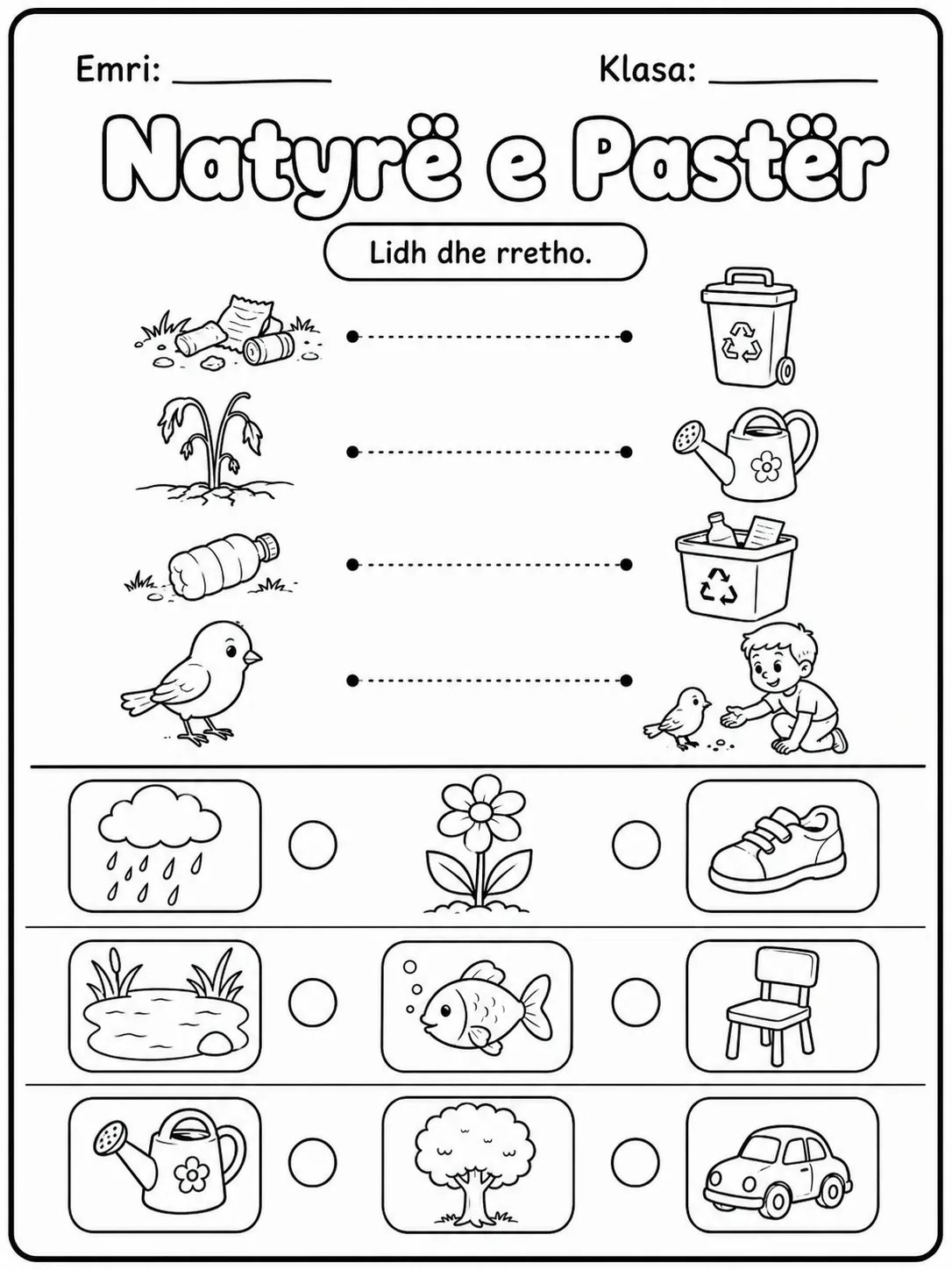 Kujdesi për natyrën - Pako fletësh pune faqja 8 - pamje e fletës së punës