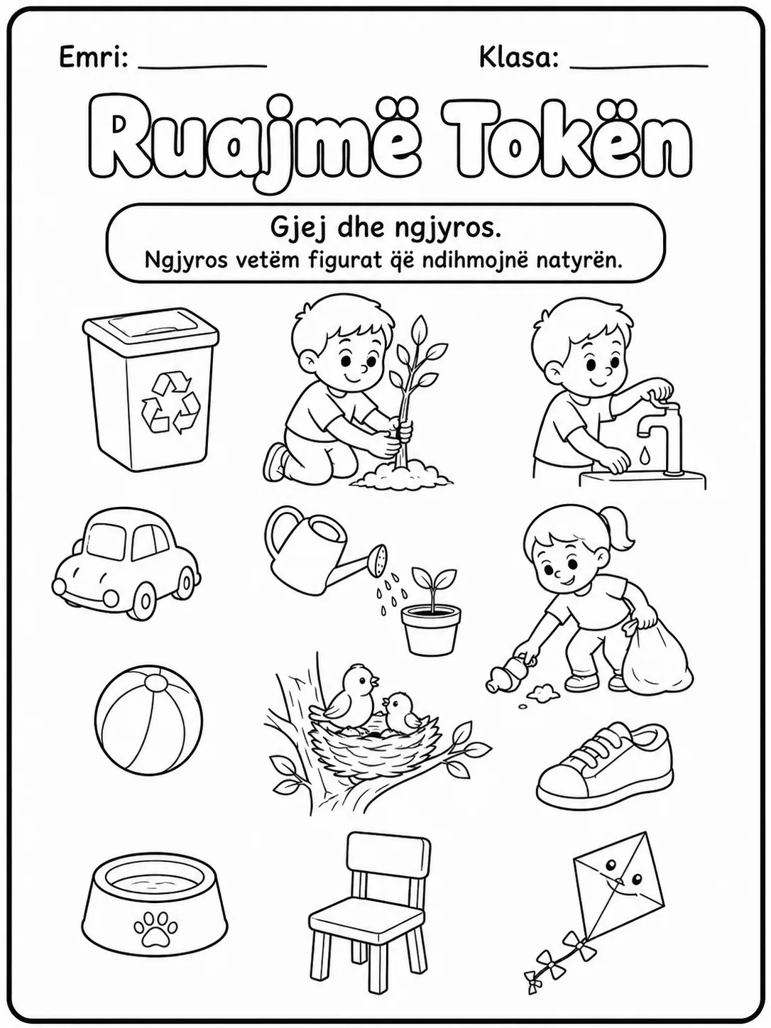 Kujdesi për natyrën - Pako fletësh pune faqja 9 - pamje e fletës së punës