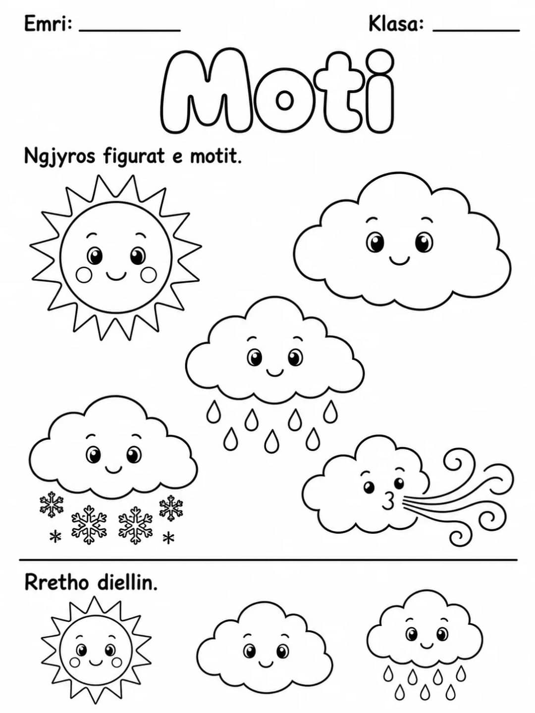Moti me figura - Pako fletësh pune - 10 faqe të shtypshme për dituri natyre nga KiwiBee