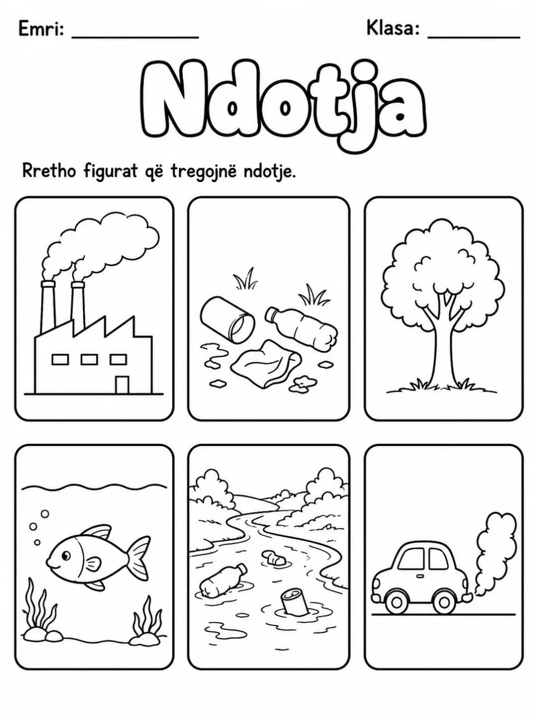 Ndotja e ajrit - Pako fletësh pune - 10 faqe të shtypshme për dituri natyre nga KiwiBee