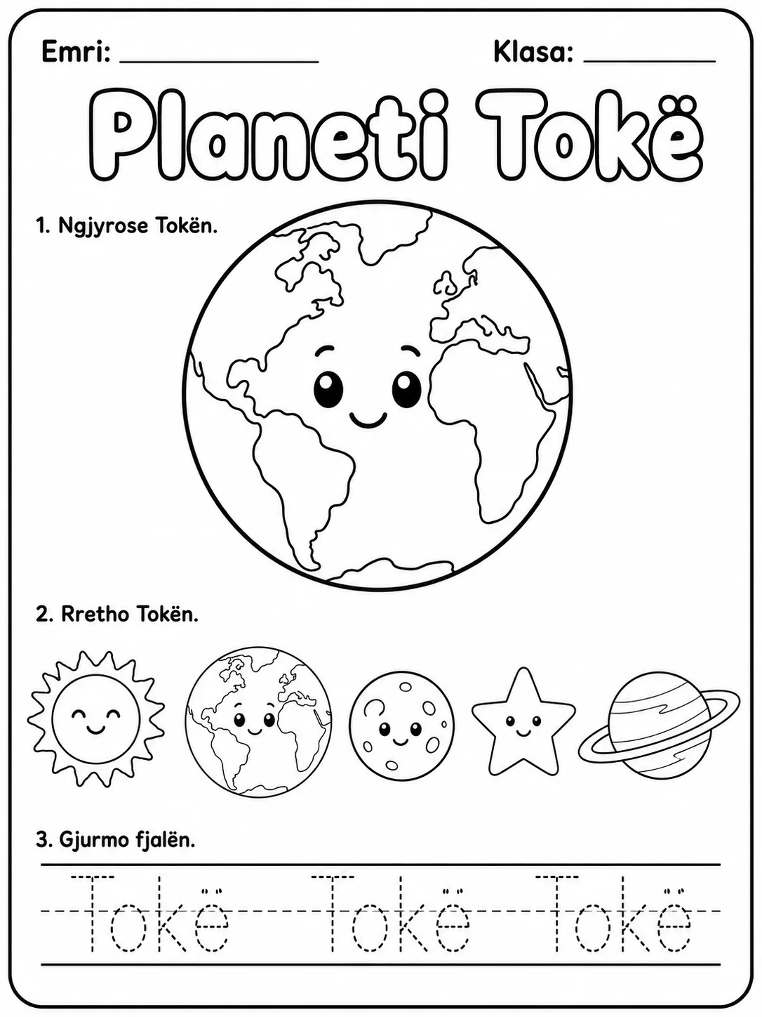 Planeti Tokë - Pako fletësh pune - 10 faqe të shtypshme për dituri natyre nga KiwiBee