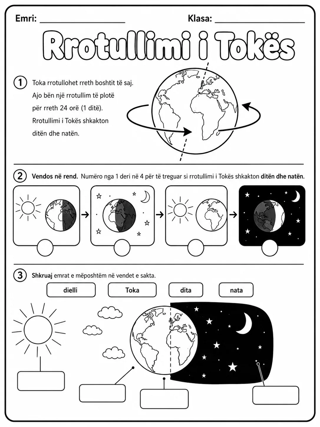 Planeti Tokë - Pako fletësh pune faqja 6 - pamje e fletës së punës