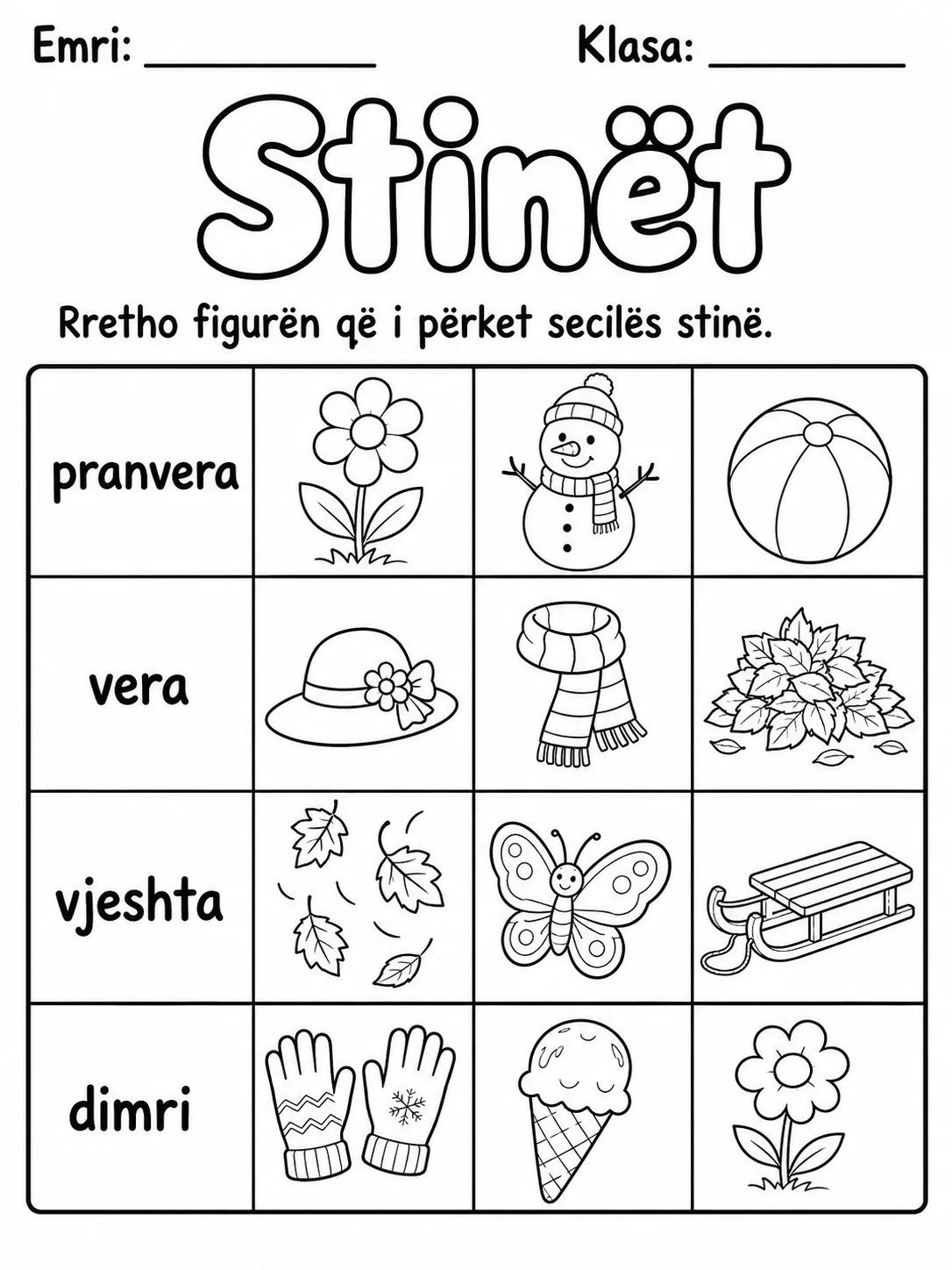 Stinët - Pako fletësh pune faqja 8 - pamje e fletës së punës