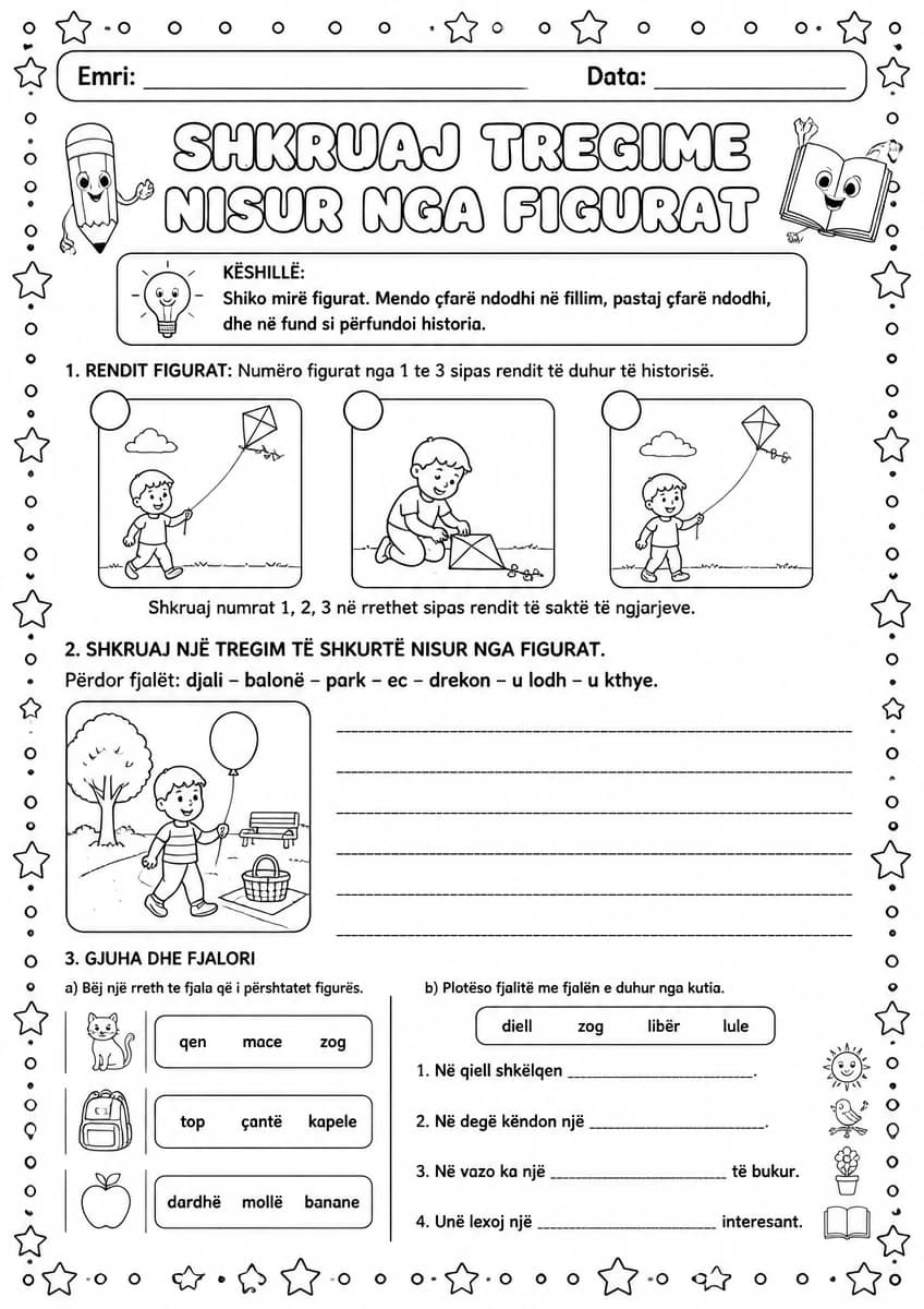 Shkruaj tregime nisur nga figurat