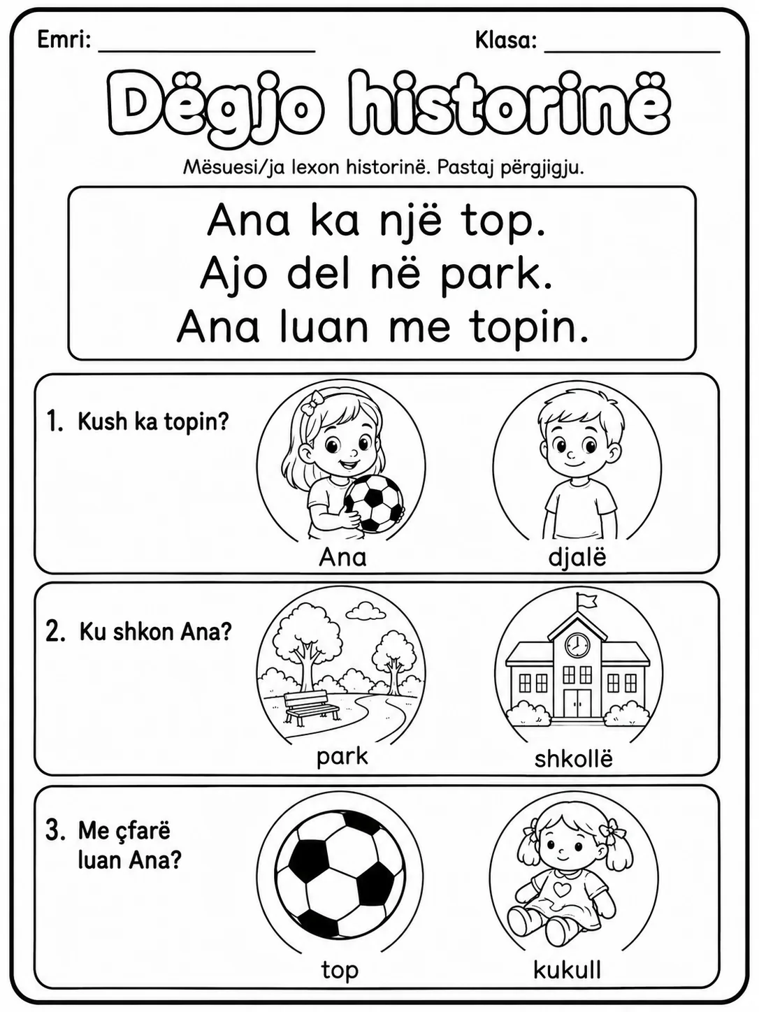 Dëgjo dhe rretho - Pako fletësh pune faqja 7 - pamje e fletës së punës