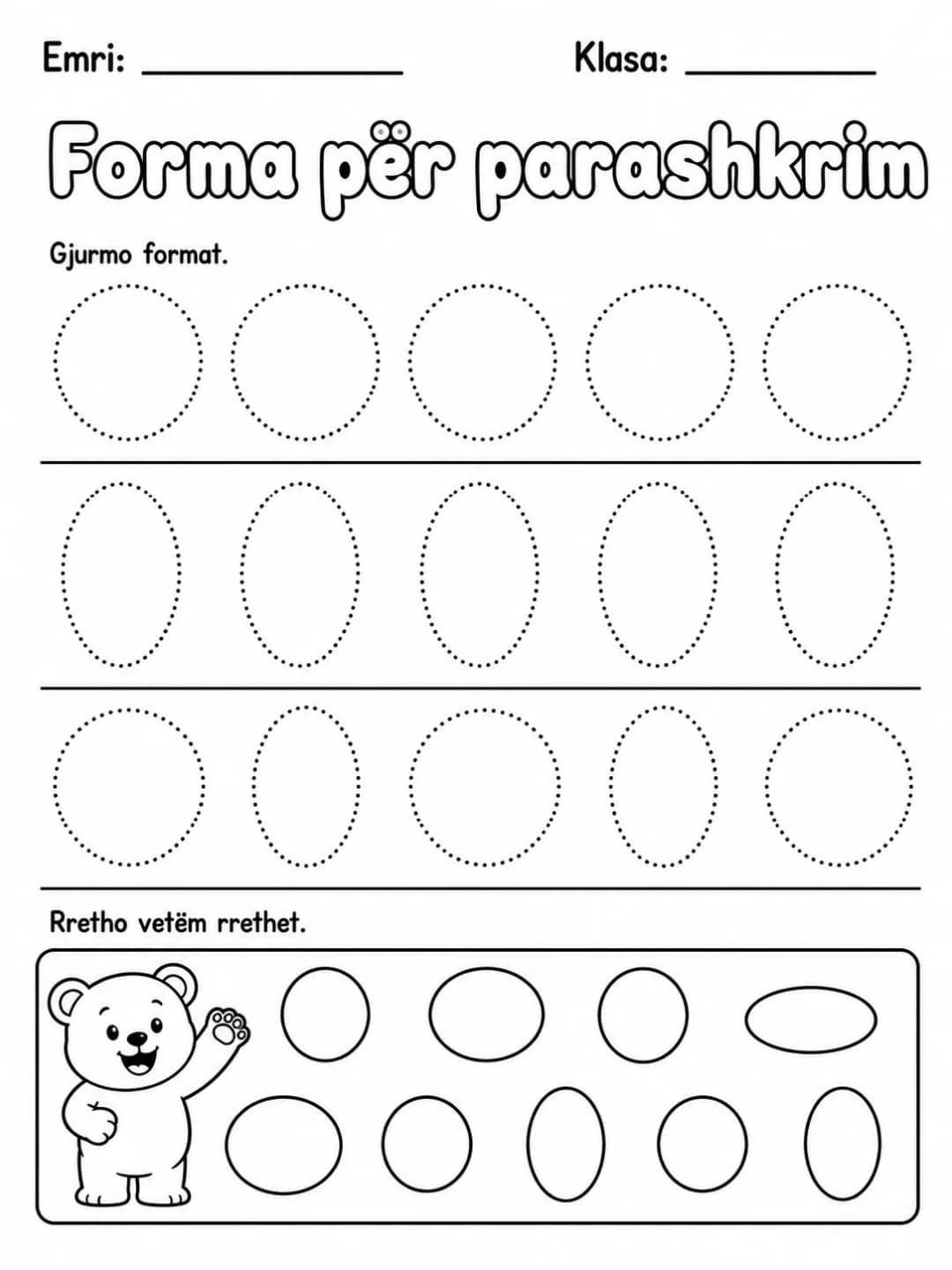 Forma për parashkrim - Pako fletësh pune - 10 faqe të shtypshme për gjuhë shqipe dhe drejtshkrim nga KiwiBee