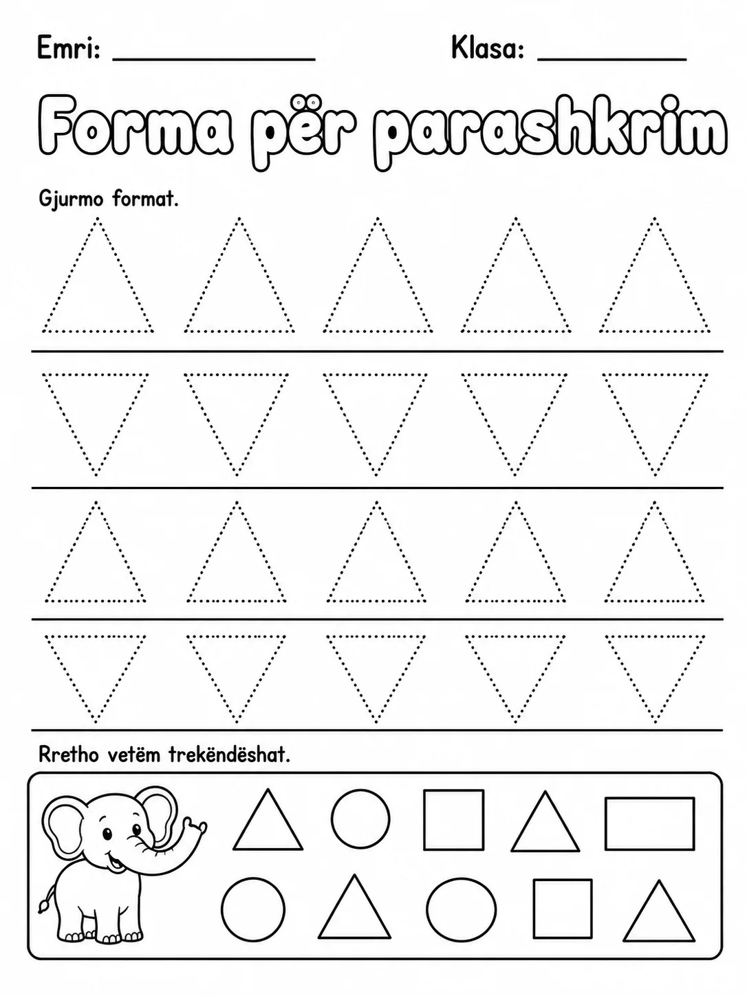 Forma për parashkrim - Pako fletësh pune faqja 3 - pamje e fletës së punës