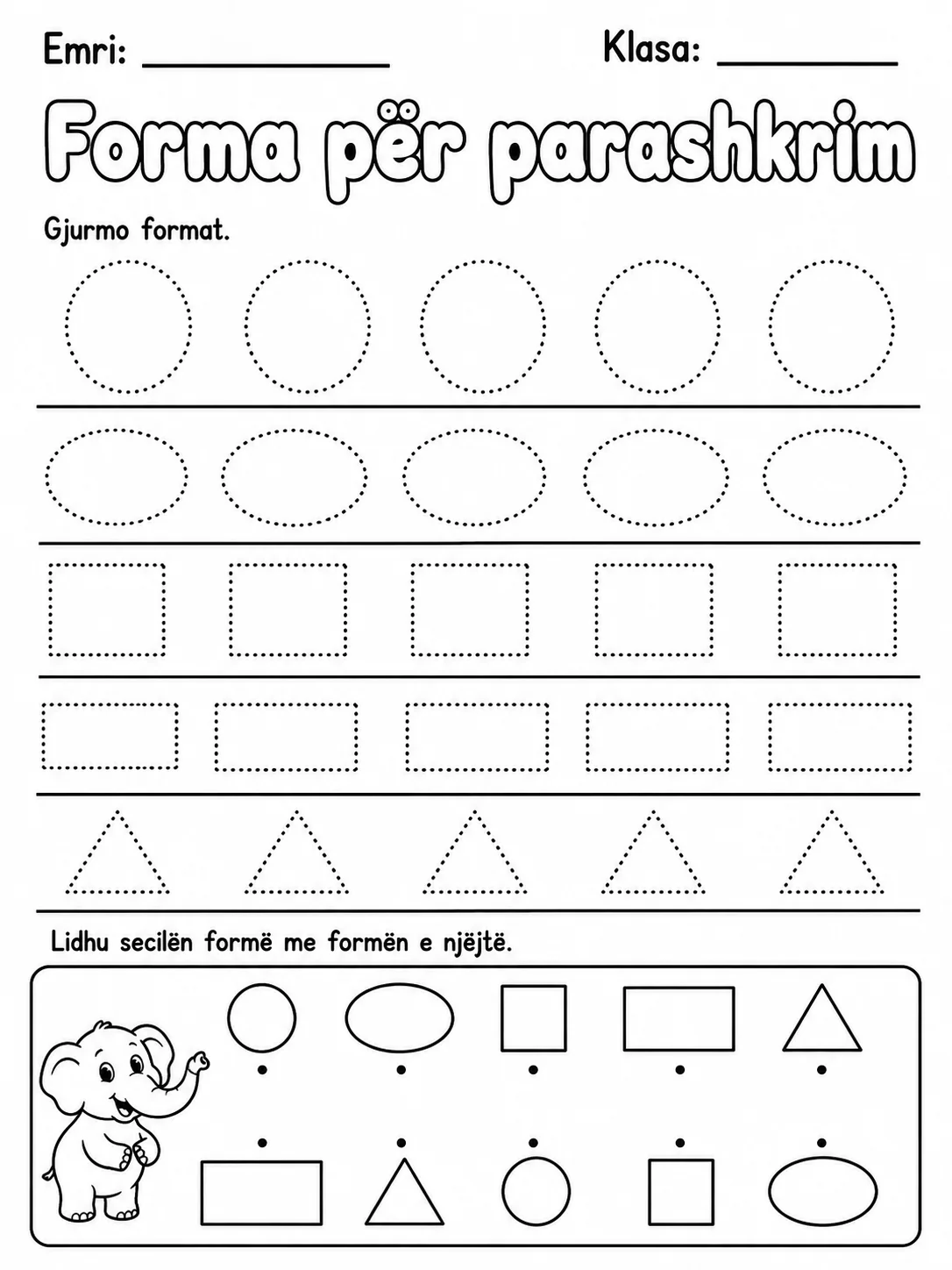 Forma për parashkrim - Pako fletësh pune faqja 4 - pamje e fletës së punës