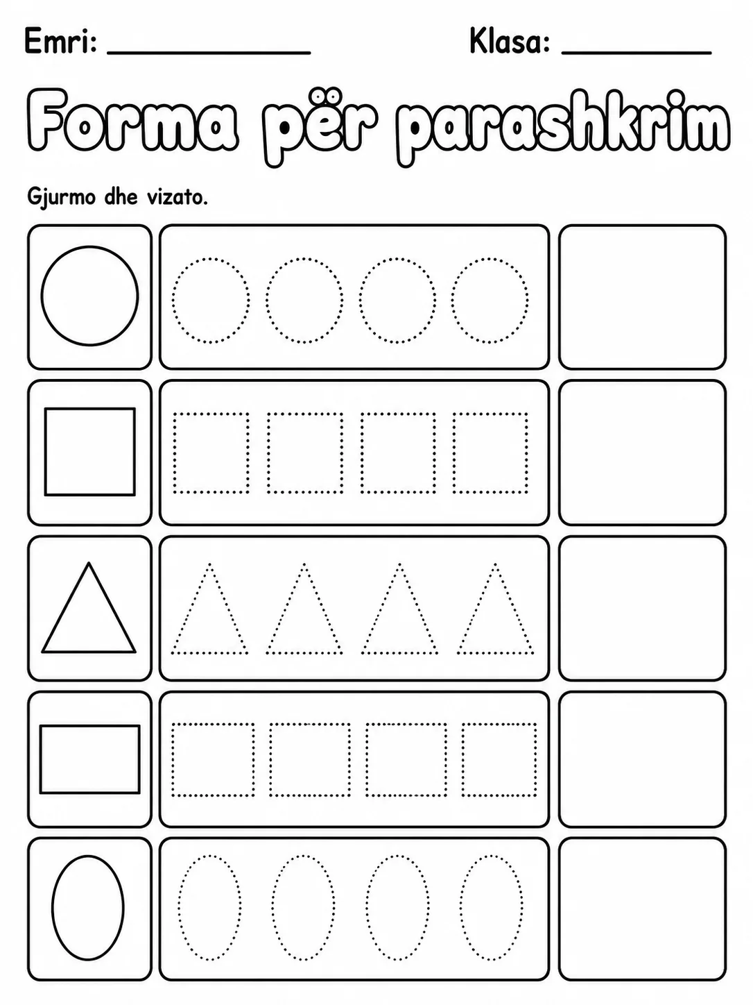 Forma për parashkrim - Pako fletësh pune faqja 7 - pamje e fletës së punës