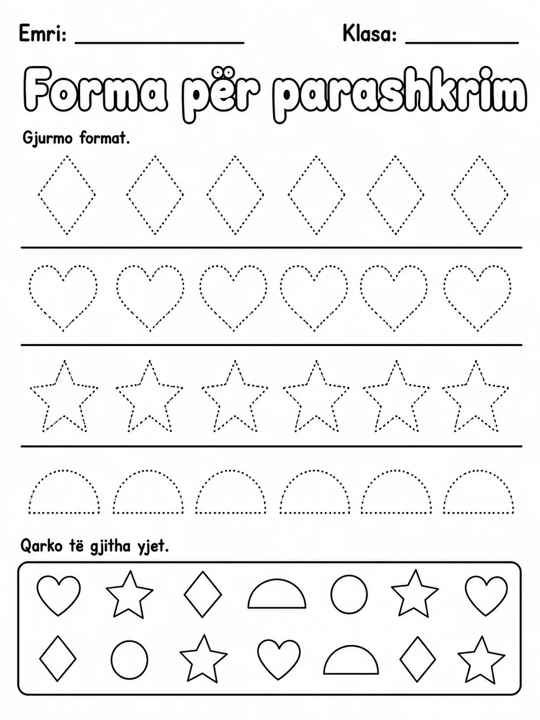 Forma për parashkrim - Pako fletësh pune faqja 8 - pamje e fletës së punës