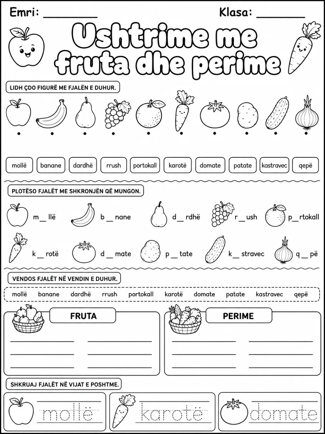 Frutat - Pako fletësh pune faqja 10 - pamje e fletës së punës