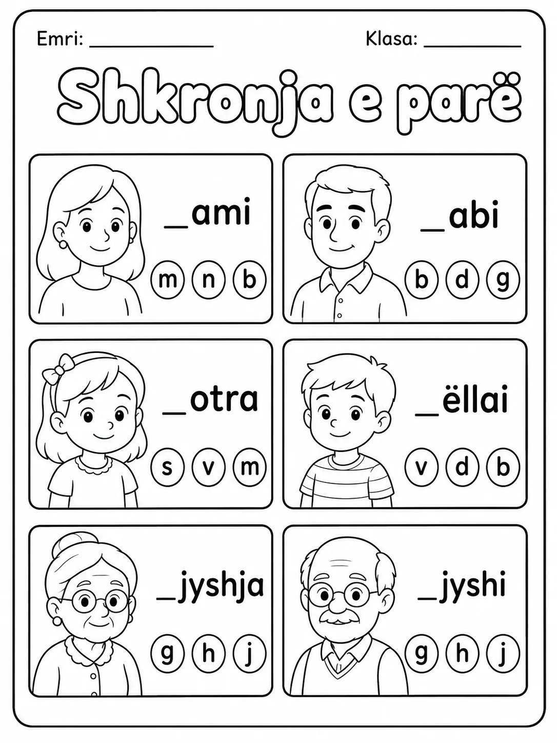 Mami dhe babi - Pako fletësh pune faqja 9 - pamje e fletës së punës