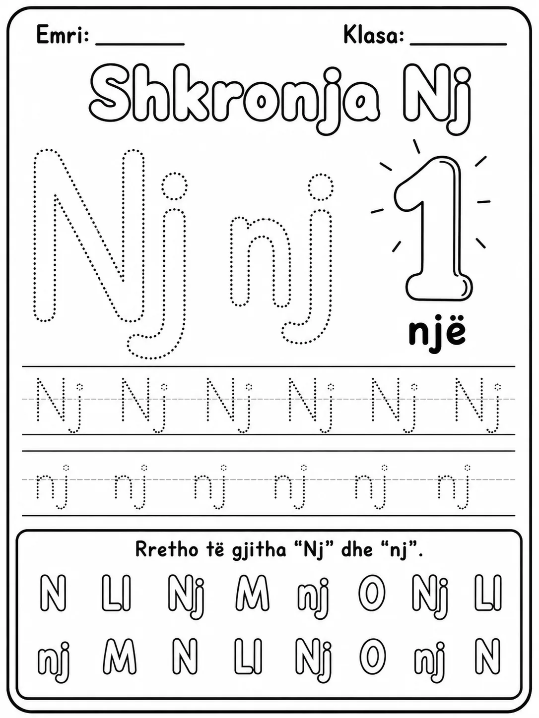 Shkronja Ll - Pako fletësh pune faqja 4 - pamje e fletës së punës