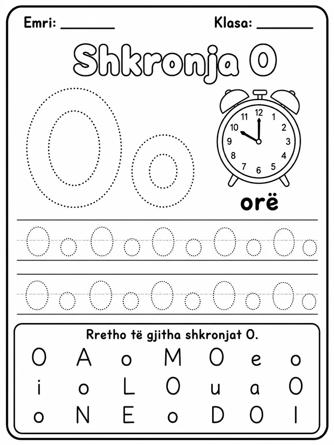 Shkronja Ll - Pako fletësh pune faqja 5 - pamje e fletës së punës