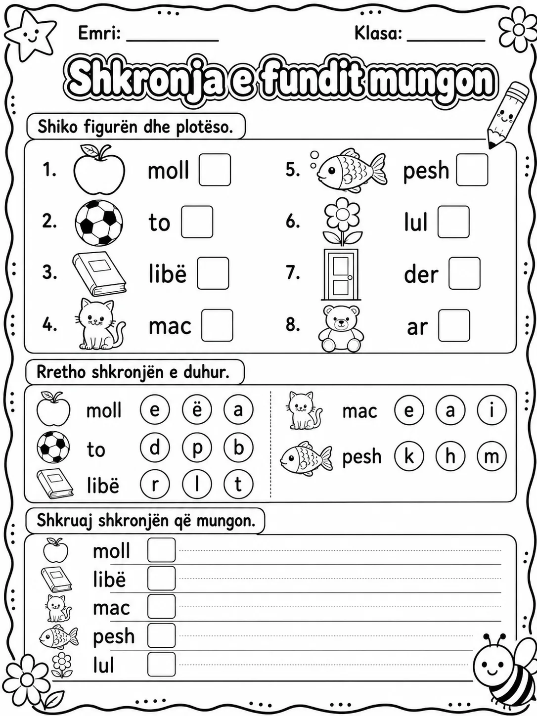 Shkronja që mungon - Pako fletësh pune faqja 8 - pamje e fletës së punës