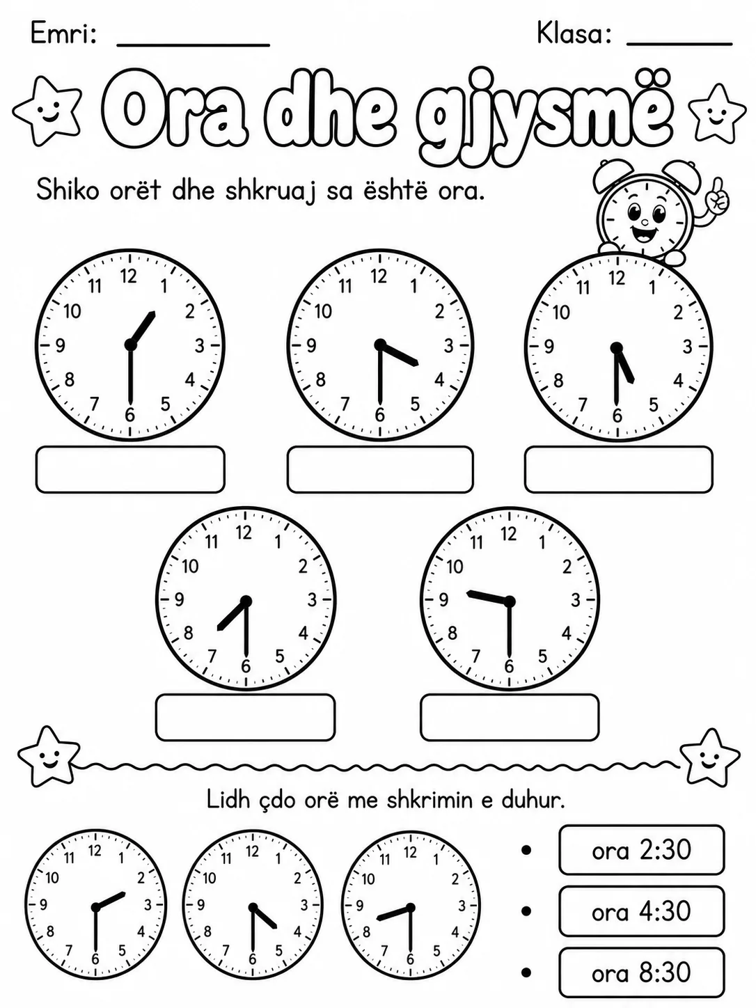 Lart dhe poshtë - Pako fletësh pune faqja 8 - pamje e fletës së punës