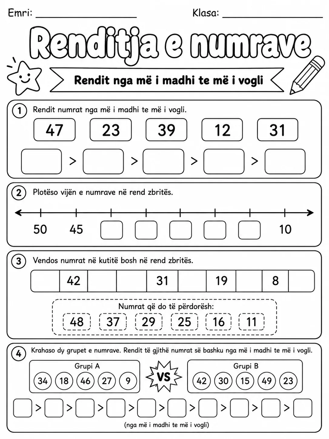 Numrat që mungojnë - Pako fletësh pune - Grupi 2 faqja 6 - pamje e fletës së punës
