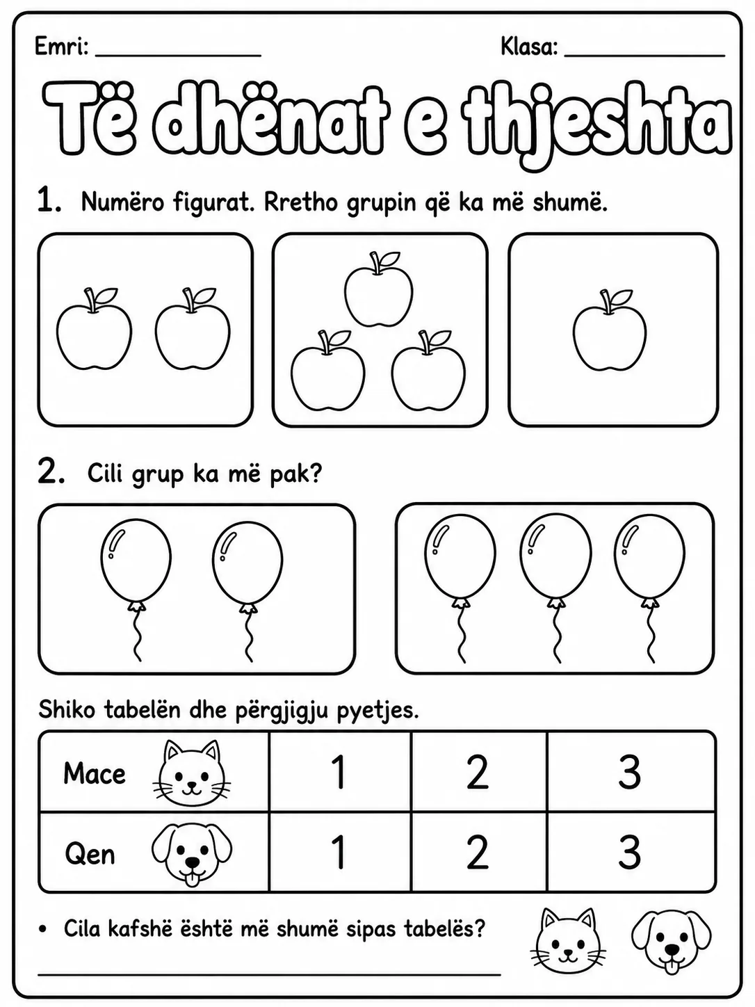 Të dhënat e thjeshta - Pako fletësh pune - 10 faqe të shtypshme për matematikë nga KiwiBee