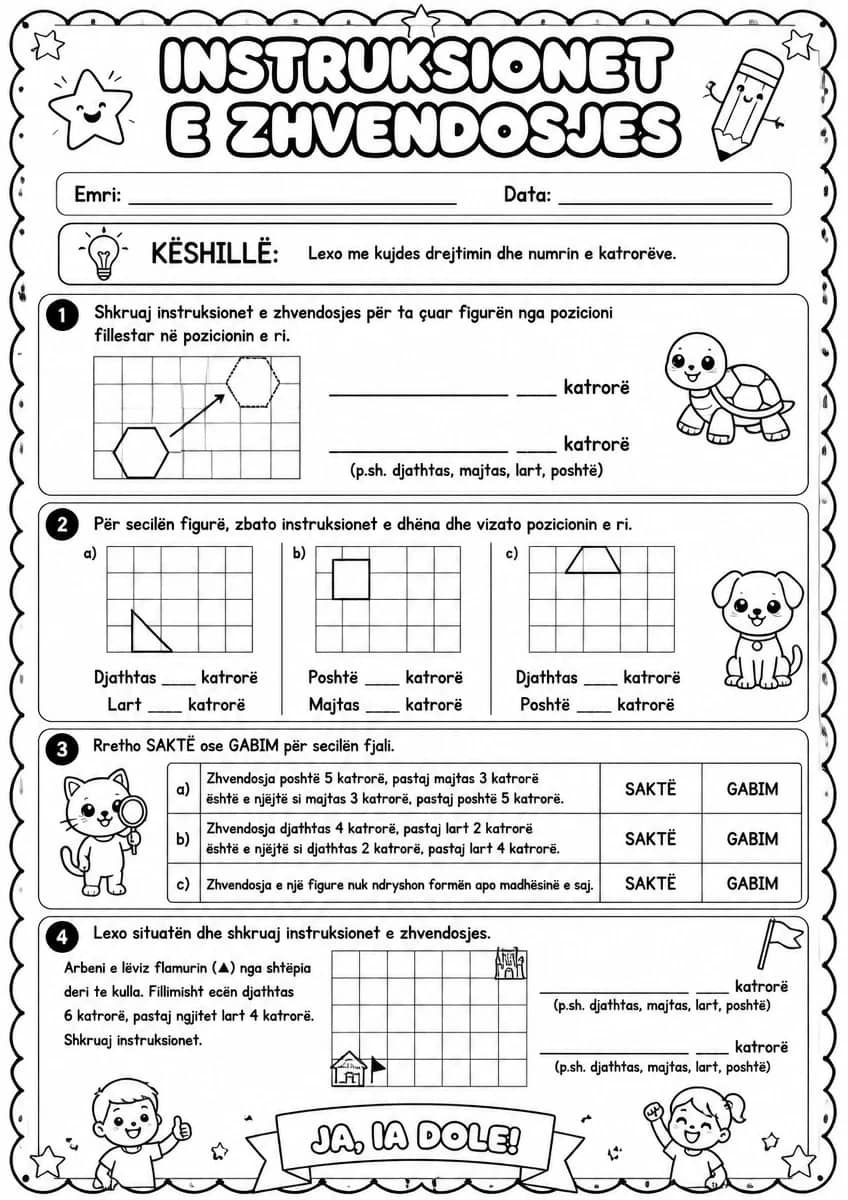 Instruksionet e zhvendosjes — shumëkëndëshi