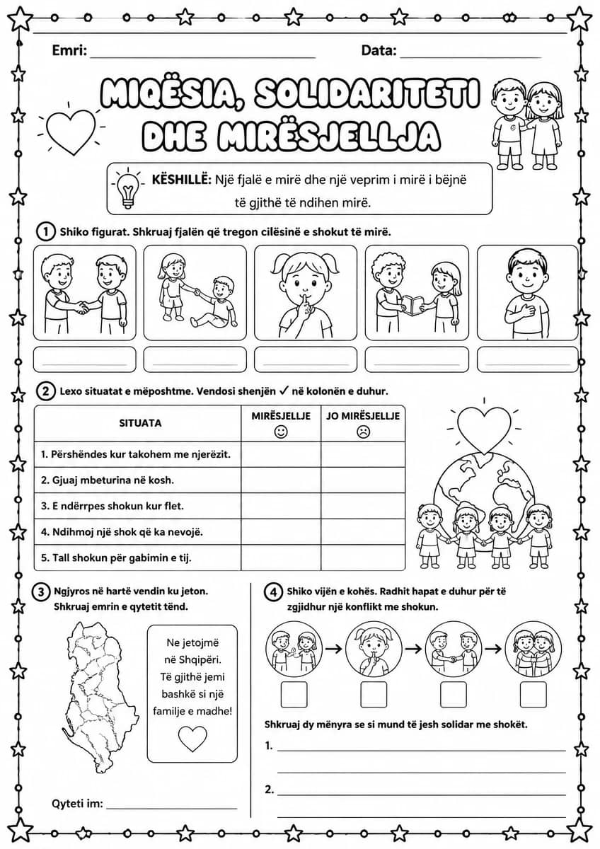 Miqësia, solidariteti dhe mirësjellja