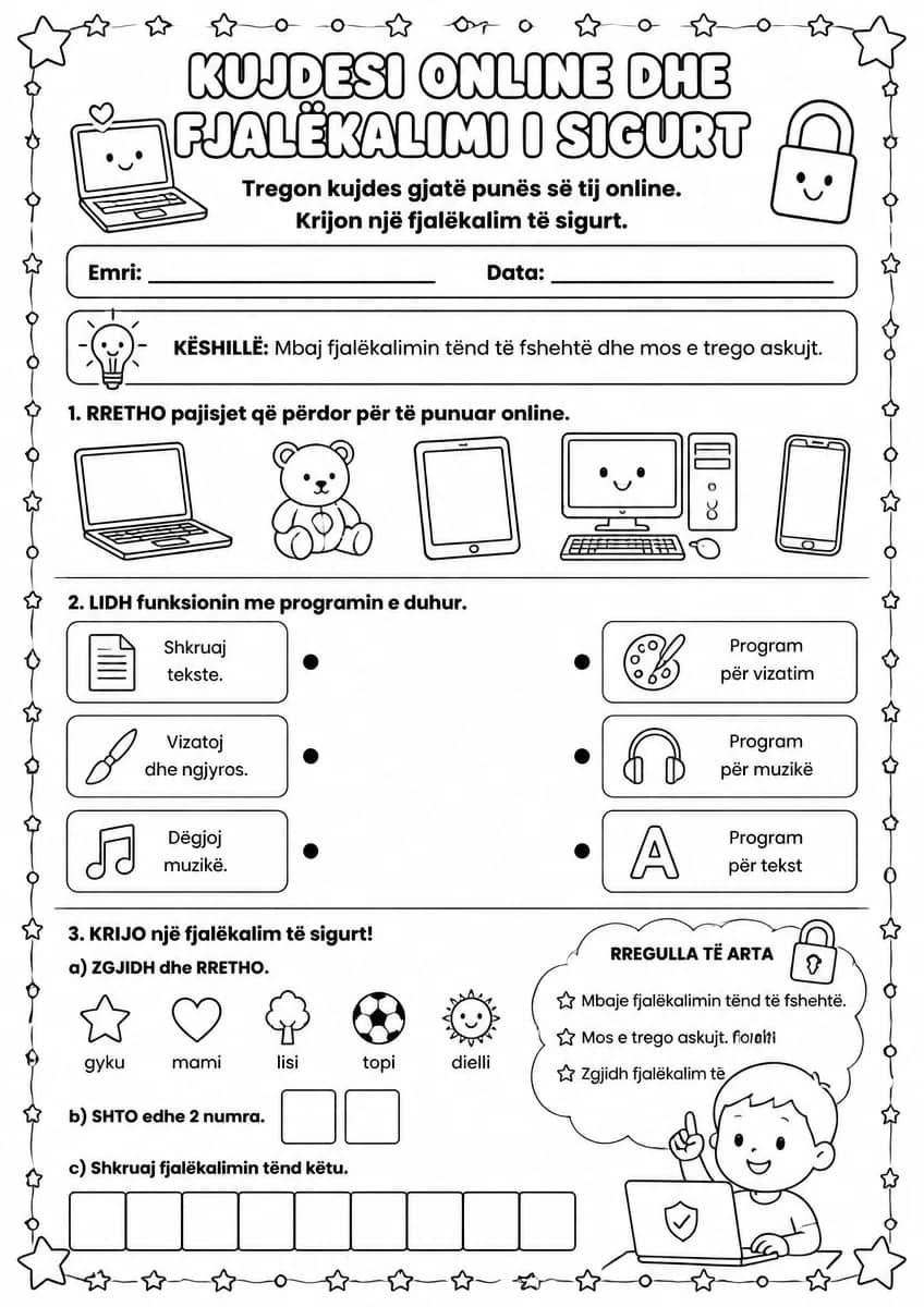 Kujdesi online dhe fjalëkalimi i sigurt