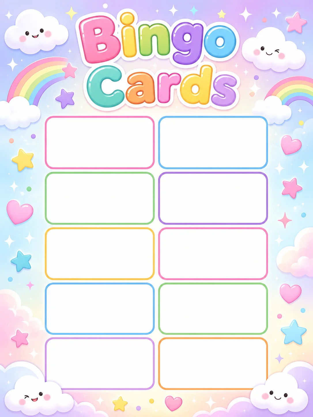 Bingo Cards Set 2 page 7 printable template preview