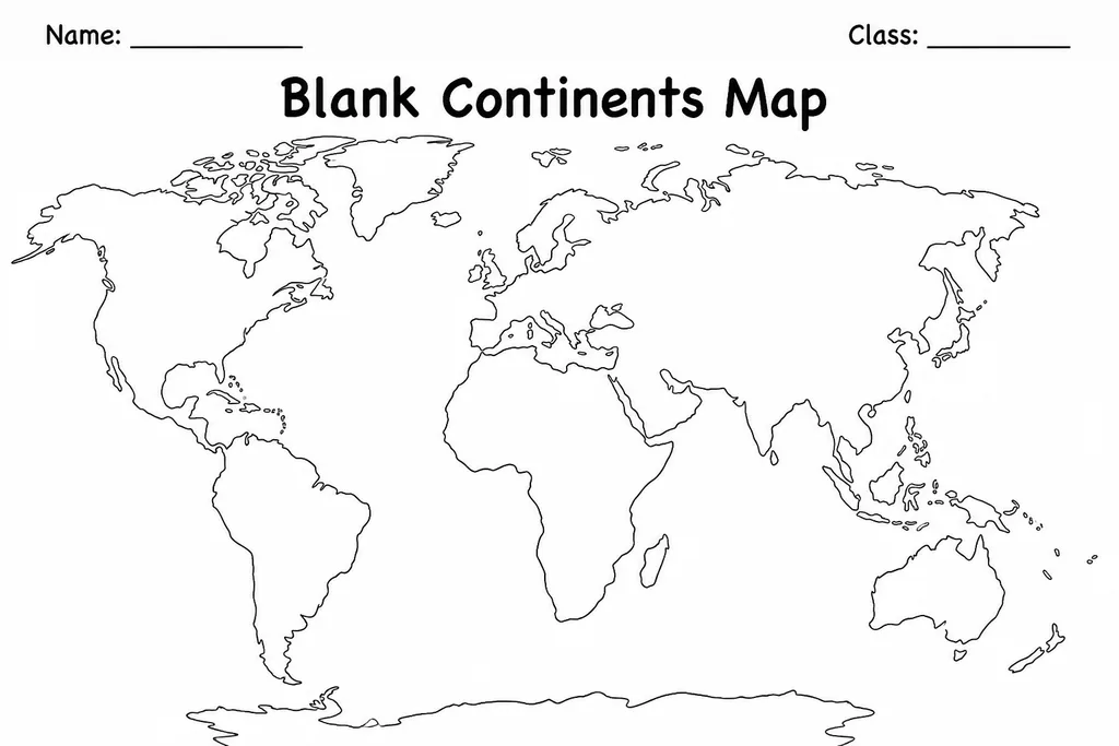 Blank Continents Map