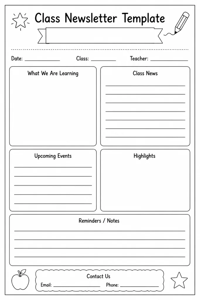 Class Newsletter Template