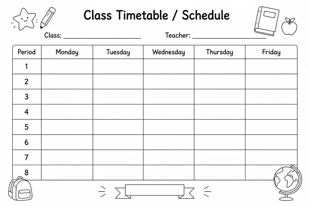 Class Timetable / Schedule