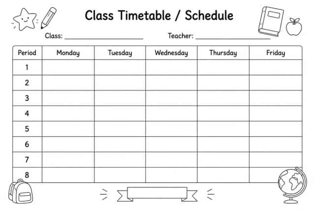 Class Timetable / Schedule