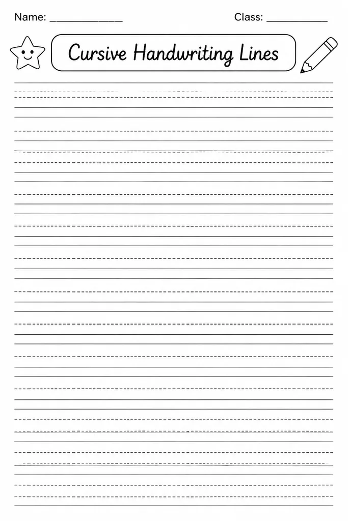 Cursive Handwriting Lines