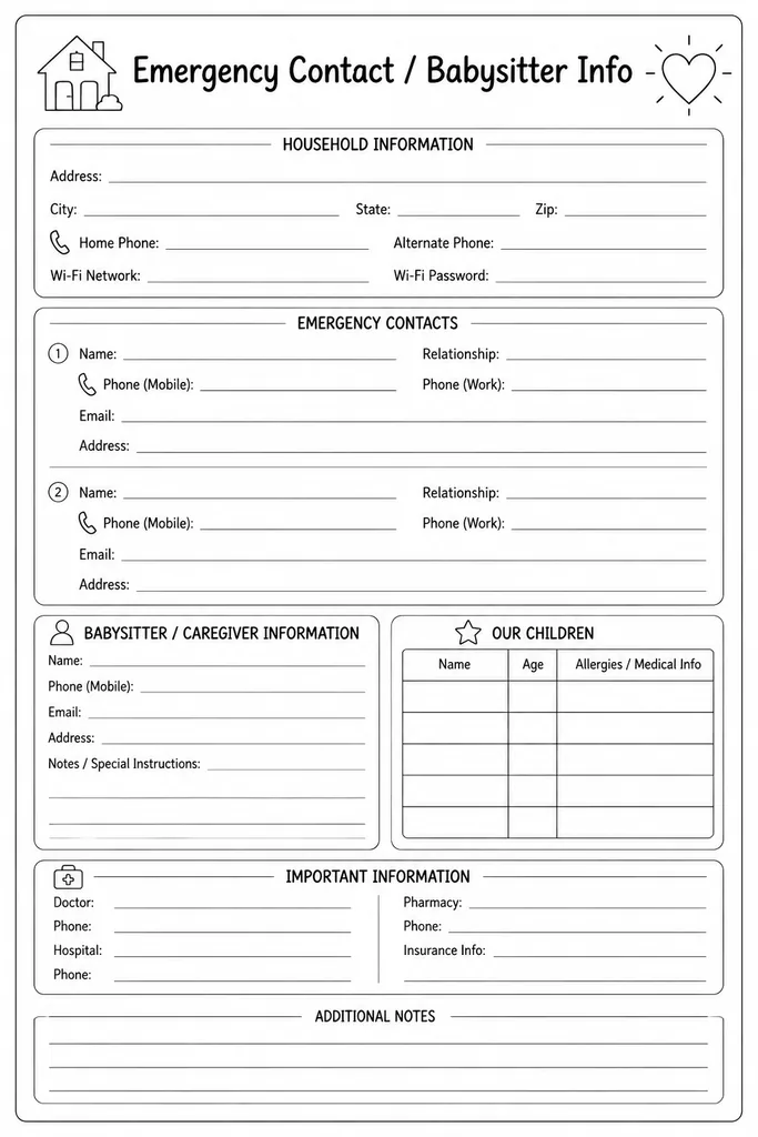 Emergency Contact / Babysitter Info